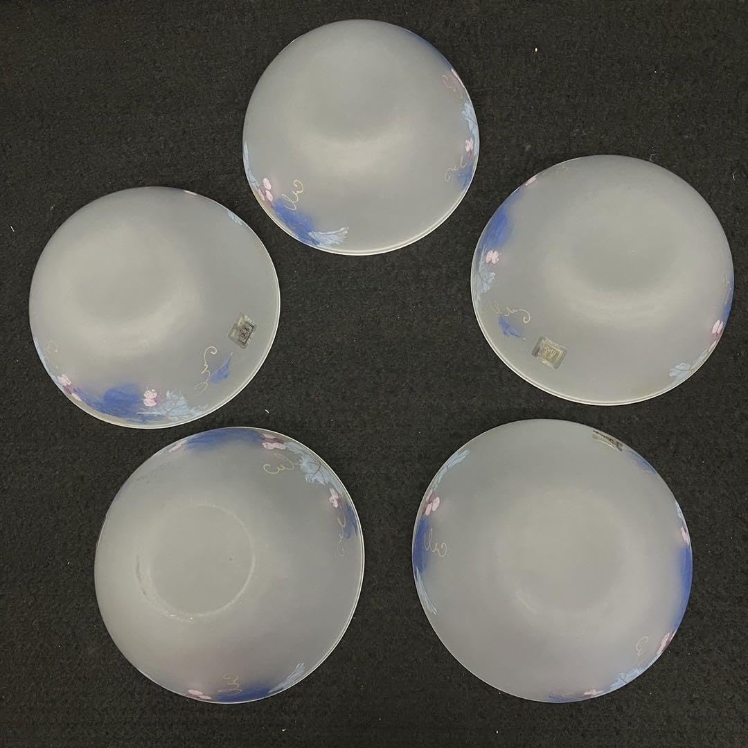 Amazon.co.jp: ノーブランド品たち吉デザートセットブルー葡萄柄